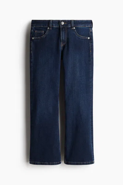 H&m Flared Low Ankle Jeans In Dark Denim Blue