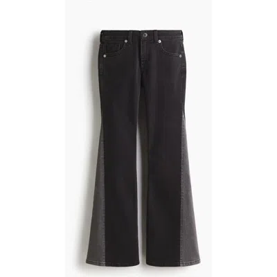 H&m Flared Low Jeans In Black