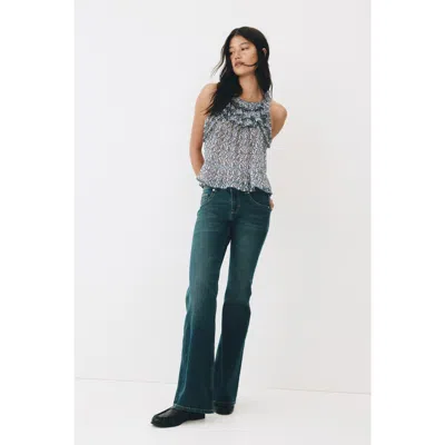 H&m Flared Low Jeans In Blue
