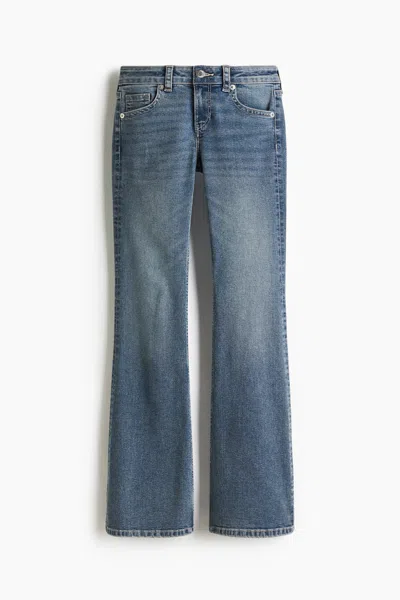 H&m Flared Low Jeans In Denim Blue