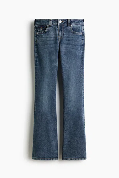 H&m Flared Low Jeans In Blue