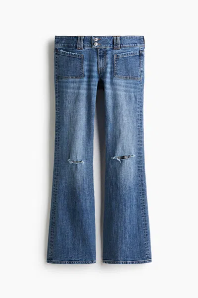H&m Flared Low Jeans In Blue
