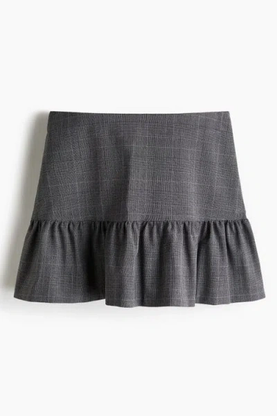H&m Flared Mini Skirt In Gray