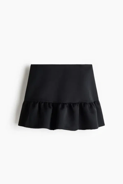 H&m Flared Mini Skirt In Black