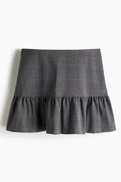 H&m Flared Mini Skirt In Gray