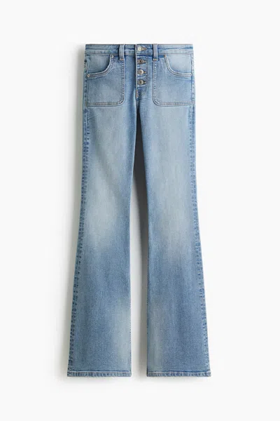 H&m Flared Regular Jeans In Blue