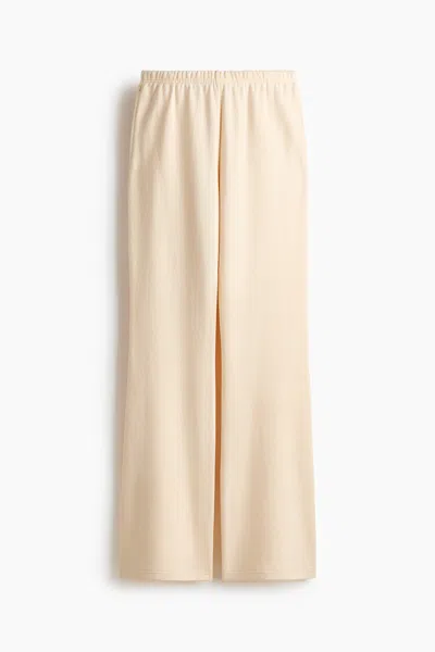 H&m Flared Sports Sweatpants In Neutral