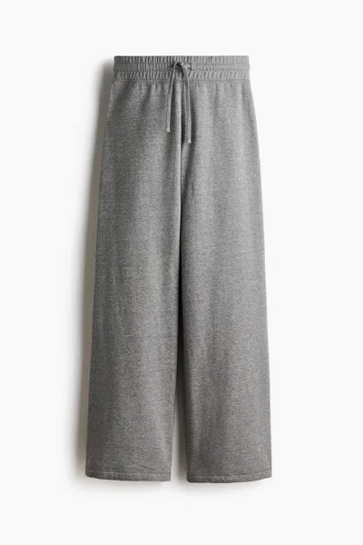 H&m Flared Sweatpants In Gray Melange