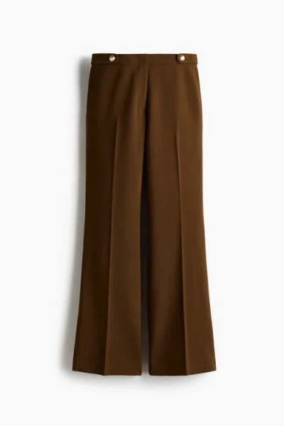 H&m Flared Tailored Trousers In Brown