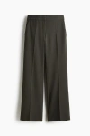 H&m Flared Tailored Trousers In Green