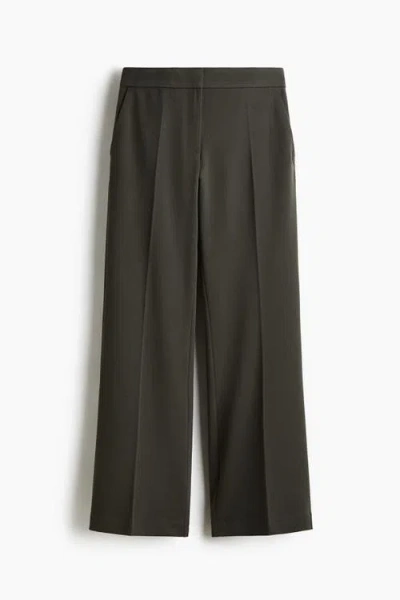H&m Flared Tailored Trousers In Green