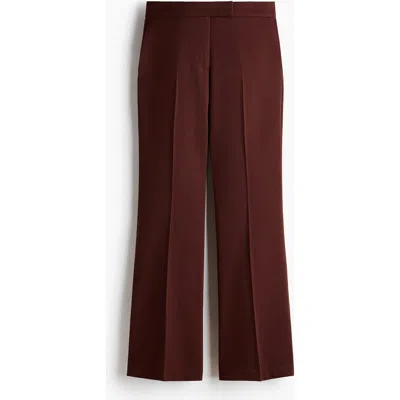 H&m Flared Trousers In Burgundy