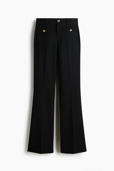 H&m Flared Twill Pants In Black