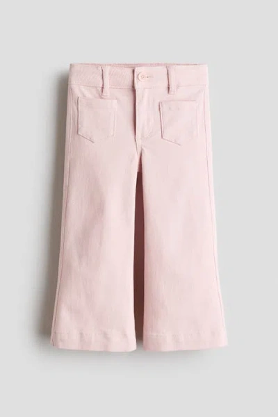 H&m Kids'  Flared Twill Trousers In Pink