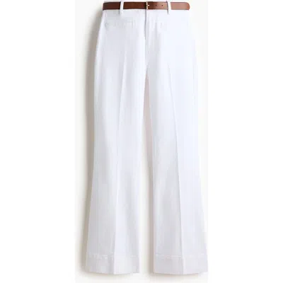 H&m Flared Twill Trousers In White