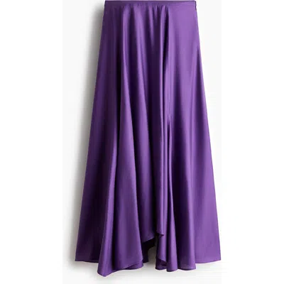 H&m Flared Viscose-blend Skirt In Purple