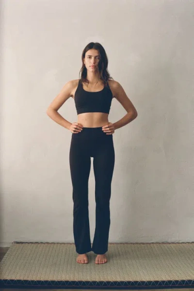 H&m Flared Yoga Leggings With Softmove In Black