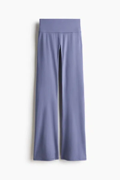 H&m Flared Yoga Leggings With Softmove In Blue