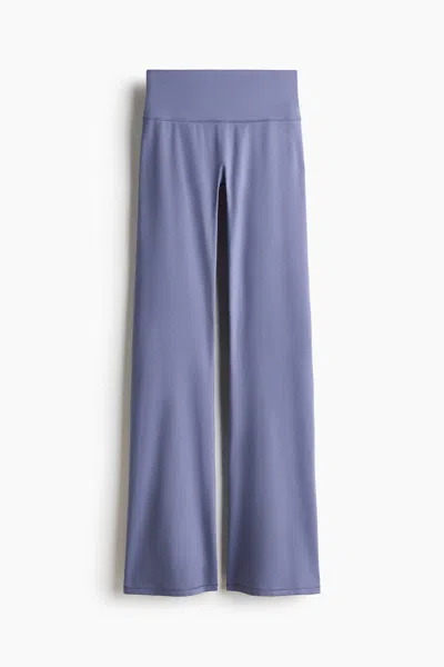 H&m Flared Yoga Leggings With Softmove In Blue