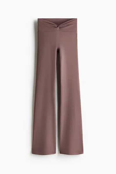 H&m Flared Yoga Leggings With Softmove In Purple