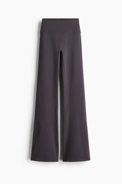 H&m Flared Yoga Leggings With Softmove In Purple
