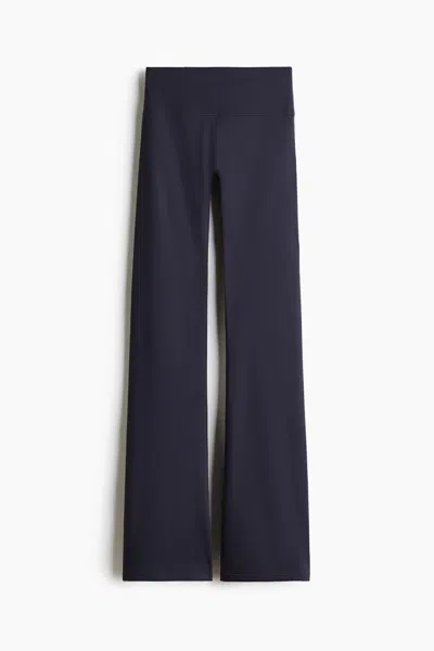 H&m Flared Yoga Leggings With Softmove In Purple