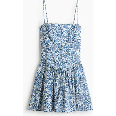 H&m Flared-skirt Cotton Strappy Dress In Multi