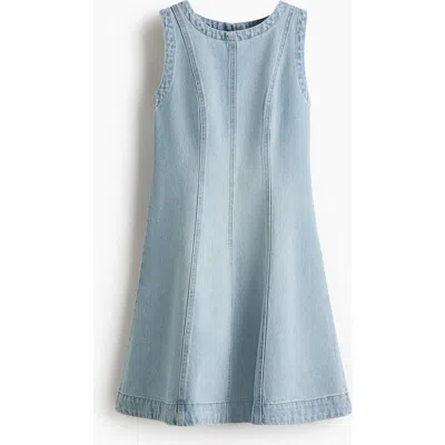 H&m Flared-skirt Denim Dress In Blue