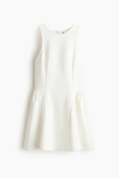 H&m Flared-skirt Dress In White