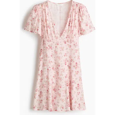 H&m Flared-skirt Viscose Dress In Multi