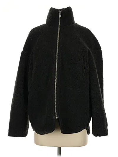 Pre-owned H&m Fleece Jacket In Black