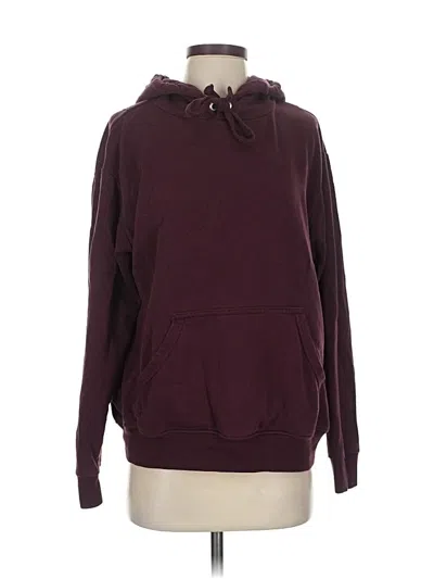 Pre-owned H&m Fleece Jacket In Burgundy