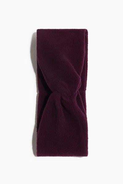 H&m Kids' Fleece Sports Headband In Purple