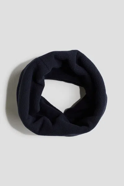H&m Fleece Tube Scarf In Navy Blue