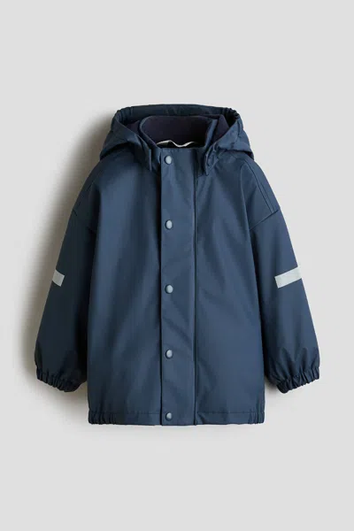 H&m Kids' Fleece-lined Rain Jacket In Blue