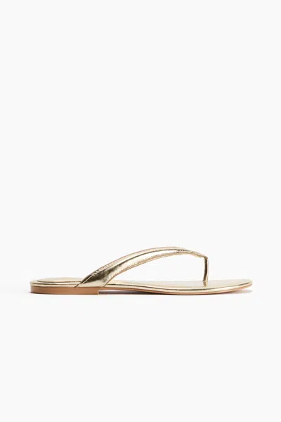H&m Flip-flops In Gold-colored