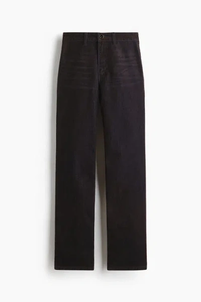 H&m Flocked Straight High Jeans In Blue