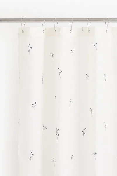 H&m Floral Shower Curtain In White