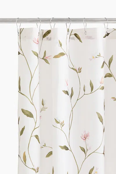 H&m Floral Shower Curtain In White