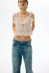 H&m Flounced Button-front Top In Neutral