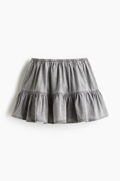 H&m Flounced Mini Skirt In Gray