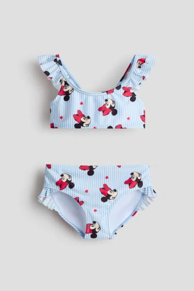 H&m Kids'  Flounced Printed Two-piece Swimsuit In Multi