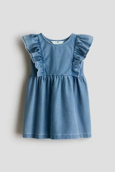 H&m Kids'  Flounced Sweatshirt Dress In Blue