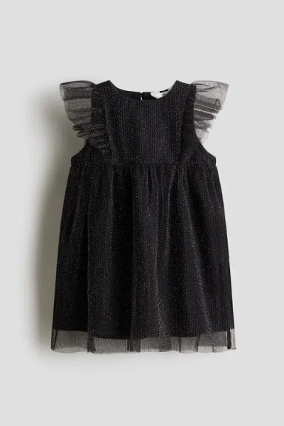 H&m Kids'  Flounced Tulle Dress In Black