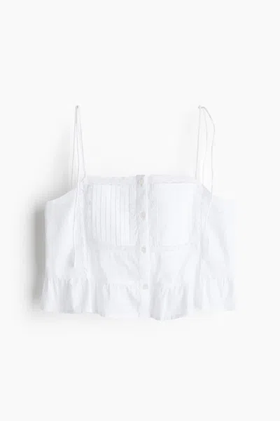 H&m Flounce-trimmed Camisole Top In White