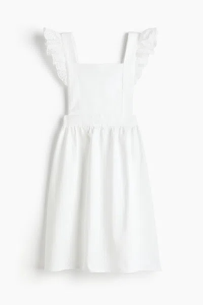 H&m Flounce-trimmed Cotton Apron In White
