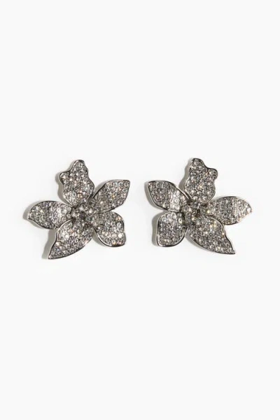 H&m Flower-shaped Earrings In Metallic