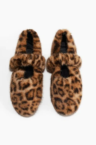 H&m Fluffy Slippers In Brown
