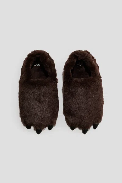 H&m Kids' Fluffy Slippers In Brown