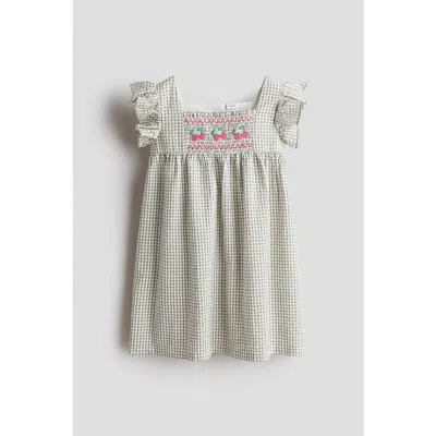H&m Kids'  Flutter-sleeved Cotton Dress In Multi
